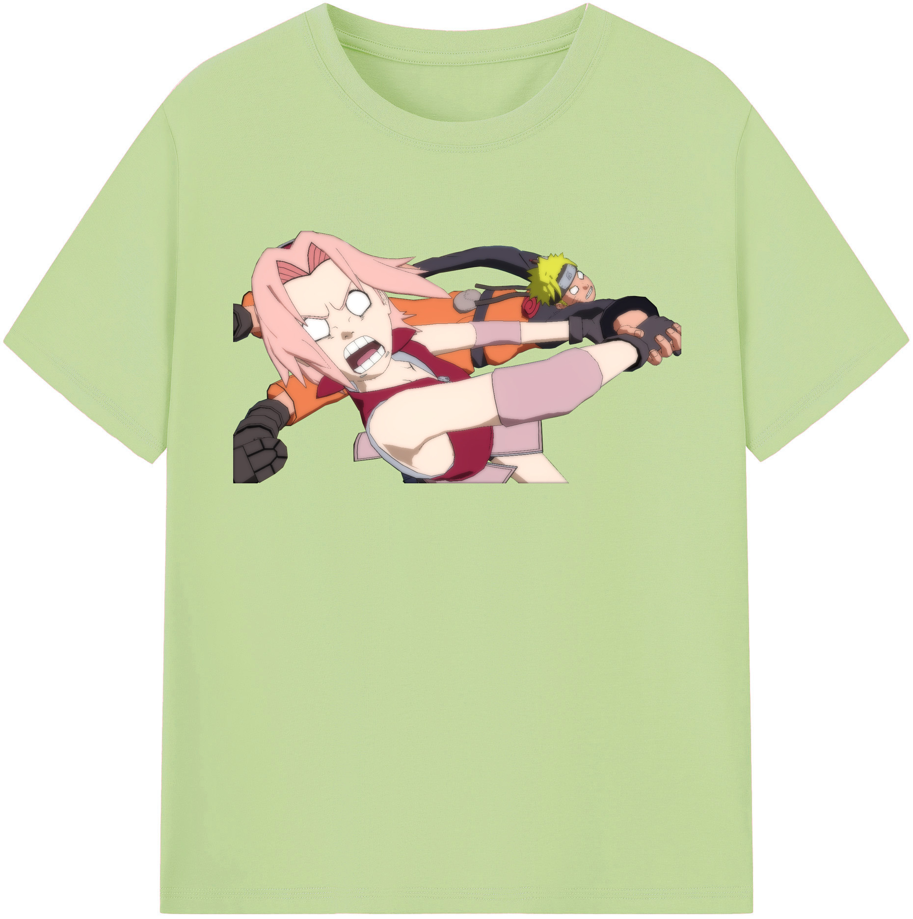 （画像用） NARUTO -ナルト- 春野サクラ Haruno Sakura 綿100％半袖Tシャツ（フロントプリント）